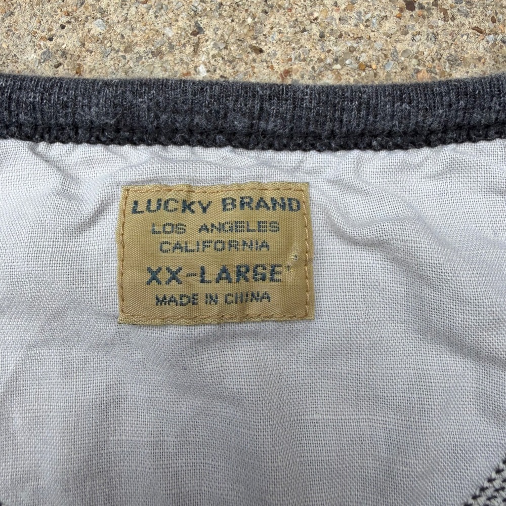 Lucky Brand Henley Shirt Mens XXL Gray Long Sleeve Casual Basic Soft Top Tee - Picture 5 of 10